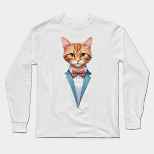 Fancy Cat with Bowtie no.9 Long Sleeve T-Shirt